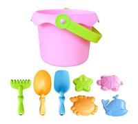 Kid Beach Toys, Lightweight Sand Toys Kit with Bucket, Shovels, and Molds for Sandbox, Outdoor Play, Kindergarten, School, and Beach Fun, 3.74x5.12 Inches, 1 Set