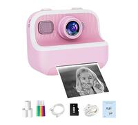 Kid Camera Instant Print, Cute Digital Camera for Girls, 1080P HD Video Recorder, Children’s Video Camcorder, Fun Toy for Christmas and Birthday, Pink/Purple/Lake Blue