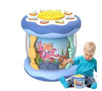 Kid Drums Toy, Cartoon Sea Animal, 6.1x6.3in Light Music Feature, Authentic Educational Instrument, Multifunctional Hand Drum for Preschoolers, Kids’ Music Learning & Play
