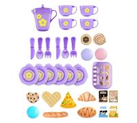 Kid Kitchen Toys,Realistic Tea Game 33 Pieces | Fun Kitchen Playset,for Children Girls Birthday Party Christmas New Year Easter Home Indoor