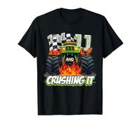 Kid Monster Truck 11 Year Old Boys 11th Birthday Crushing It Camiseta