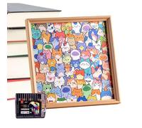 Kid Puzzles, Collectible Animal Cat Design | 30 x 30 x 2,5 cm Paintable Wooden Cats Authentic Jigsaw Photo Frame, for Women Boys Girls Youth Teens Home Tabletop Fireplace Bookcase Cabinet Coffee Shop
