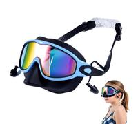 Kid Swim Goggles - Anti-UV View Swimming Masque With Nose Cover & Earplugs,lenses InteGoggles Kids,for Age 3-14 Boys Girls Pool Beach Snorkeling Diving Water Sports Summer Vacation Outdoor Travel