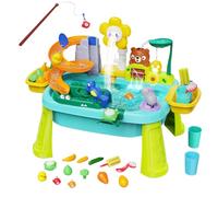 Kid Water Table Educational Sensory Fishing Game Toy, Beach Outdoor Activity Set with Electric Pump, Perfect for Ages 3-8, Birthday, School, Backyard, Camping, Travel Play, 60 x 42,5 x 44 cm, Green