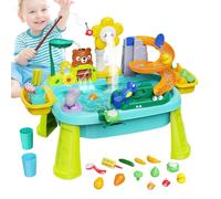 Kid Water Table, PP Beach Outdoor Toy with Electric Pump - Educational Pretend Play Fishing Game Sensory Activity for Boys Girls Ages 3-8, Ideal for Travel, Beach, Backyard, Birthday, Daycare, Camping