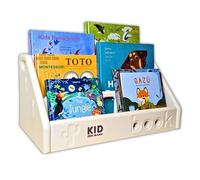 Kid Zen Mama Estantería Montessori de 3 niveles, almacenamiento pequeño para niños, ligera, sin BPA, polietileno de alta densidad sin BPA, bordes redondeados, montaje sin herramientas, fácil de