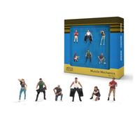 Kidaromo Juego de figuras mecánicas 1:64, figuras en miniatura de 6 piezas para dioramas de garaje y escenas de taller de reparación de automóviles fundidos, kit de accesorios para pantallas de
