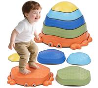 KidBloom Stepping Stones - Juguetes sensoriales de cangrejo para autismo, juguetes de juego para interiores y exteriores para niños de 3 a 5 años con bolsa de almacenamiento, piedras de equilibrio