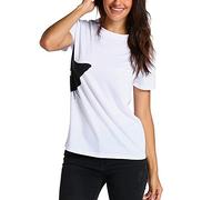 Kidbug - wodceeke Playera Casual Suelta con Cuello Redondo y Estampado de Gato de Verano para Mujer - Blanco - X-Large [Vinilo]