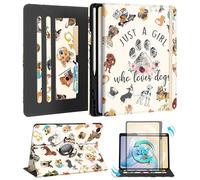 Kidcube Funda para Samsung Galaxy Tab A9 Plus de 11 Pulgadas, para Mujeres y niñas, Bonita Funda giratoria con Soporte para lápices y Ranura para Tarjetas, diseño de Perros de Dibujos Animados Kawaii