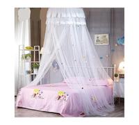 KiddiBubzi 1.5m Cartoon Dome Hanging Bed Canopy Encryption Heightened Ceiling Lace Lace Princess Dome Floor Bed Canopy(1.5m White 1PC)