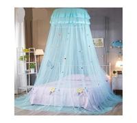 KiddiBubzi 1.5m Cartoon Dome Hanging Bed Canopy Encryption Heightened Ceiling Lace Lace Princess Dome Floor Bed Canopy(1.5m Blue 2PCS)