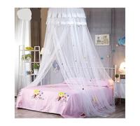 KiddiBubzi 1.5m Cartoon Dome Hanging Bed Canopy Encryption Heightened Ceiling Lace Lace Princess Dome Floor Bed Canopy(1.5m White 2PCS)