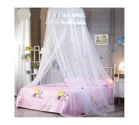 KiddiBubzi 1.5m Cartoon Dome Hanging Bed Canopy Encryption Heightened Ceiling Lace Lace Princess Dome Floor Bed Canopy(1.5m White 4PCS)