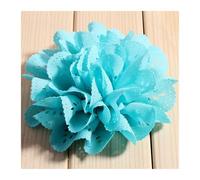 KiddiBubzi 10 unids/Lote 4 "Caliente Tela con Ojales Artificiales Flores Gasa Flor Encaje Parche Apliques Corona de Boda álbum de Recortes(Turquoise)
