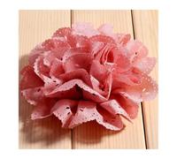 KiddiBubzi 10 unids/Lote 4 "Caliente Tela con Ojales Artificiales Flores Gasa Flor Encaje Parche Apliques Corona de Boda álbum de Recortes(Dusty Pink)