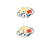 KiddiBubzi 2 piezas Wave Sailing Adventure cordones hebilla Metal esmalte pintura zapato encaje accesorios DIY zapatilla bloqueo(Black)