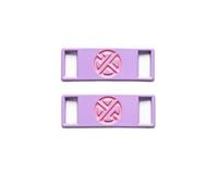 KiddiBubzi 4pc Logo Icon Shoelace Buckle Metal Shoelaces Accessories Lace Lock DIY Sneaker Kits Shoe Decoration(Purple pink)