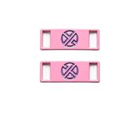 KiddiBubzi 4pc Logo Icon Shoelace Buckle Metal Shoelaces Accessories Lace Lock DIY Sneaker Kits Shoe Decoration(Pink purple)