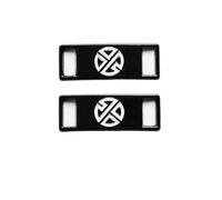KiddiBubzi 4pc Logo Icon Shoelace Buckle Metal Shoelaces Accessories Lace Lock DIY Sneaker Kits Shoe Decoration(Black white)