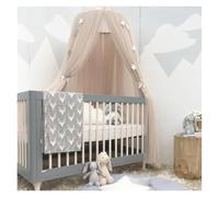KiddiBubzi Bed Canopy Hanging Tent Star Decoration Kids Bed Crib Canopy Tulle Curtains For Bedroom Play House Tent For Children Kids Room(Khaki)