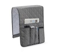 KiddiBubzi Bolsa organizadora for Control Remoto de TV, sofá, Corrimao Braco Resto, 6 Bolsillos, pasamanos, reposabrazos, Bolsas de Almacenamiento.(Grey)