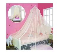 KiddiBubzi Dome Useful Stars Princess Canopy Fluorescent Bedcover Curtain Breathable Dome Bed Canopy(Yellow,L)