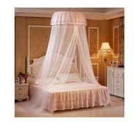 KiddiBubzi Elegant Round Lace Bed Canopy Netting Curtain Women Girl Princess Bed Canopy Dome Bed Canopy Bedding Net(Light Pink)