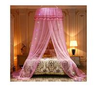 KiddiBubzi Luxurious Princess Style Hung Dome Bed Canopy Polyester Lace Mesh Fabric For Home Bedroom Adults Home Decor(C2)