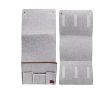 KiddiBubzi Organizador Colgante de Fieltro Resistente for mesita de Noche, sillón, sofá reclinable, Multibolsillos, Control Remoto, Libros, Tableta, teléfono.(Light Grey)