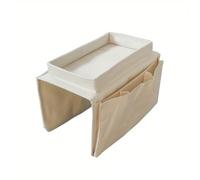 KiddiBubzi Práctica Bolsa de Almacenamiento for reposabrazos de sofá, Ideal for Controles remotos, revistas y más(White)