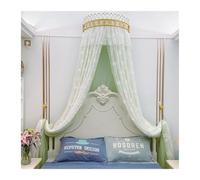 KiddiBubzi Princess Bed Canopy Bed Curtain Girl Children Room Decor Bedside Yarn Net Romantic Princess Tents Bed Canopy Valance(Crown Green Curtain,2.0m (6.6 Feet) Bed)