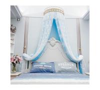 KiddiBubzi Princess Bed Canopy Bed Curtain Girl Children Room Decor Bedside Yarn Net Romantic Princess Tents Bed Canopy Valance(Crown Blue Curtain,1.0m (3.3 Feet) Bed)