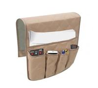 KiddiBubzi Reposabrazos for sofá, Resistente al Agua y Antideslizante, Organizador de 5 Bolsillos for Mando a Distancia(Beige)