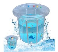 Kiddie Pool 29.5x31.5in Patrón de dibujos animados inflables de piscina para bebés natación con drenaje de enfriamiento de P