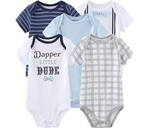 Kiddiezoom - Conjunto de Mamelucos y Pantalones para Bebé, Mameluco Infantil, Ropa de Algodón, Gorras, Guantes Antiarañazos para Niño y Niña, 0-3 meses