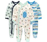 Kiddiezoom Pijama de jirafa para bebé, 100% algodón orgánico, 2 unidades, Ladybug Camuflaje, 0-3 meses