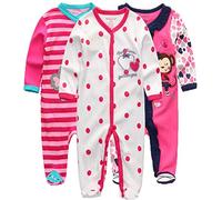 Kiddiezoom Pijama unisex de algodón, 3 unidades, Design11, 0-3 meses