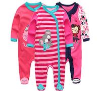 Kiddiezoom Pijama unisex de algodón, 3 unidades, Diseño 5, 9-12 meses