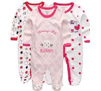 Kiddiezoom Pijama unisex de algodón, 3 unidades, Diseño 8, 6-9 meses