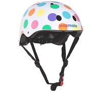 Kiddimoto Casco Bicicleta Completamente Ajustabl - Bici Casco para Infantil y Niños para Patinete, Ciclismo, Scooter, Bicicleta de Equilibrio y Monopatin - Puntos de Pastel - M (53-58cm)