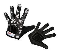 Kiddimoto Guantes de Ciclismo de Dedo Completo para niños, para Bicicleta de Equilibrio, Scooter y monopatín (Guantes para niñas y niños) (Skullz, Grande (7-10 años))