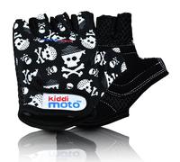 KIDDIMOTO Guantes de Ciclismo sin Dedos para Infantil (niñas y niños) - Bicicleta, MTB, BMX, Carretera, Montaña - Pirata Bandera - Talla: S (2-5 años)