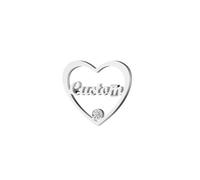 Kiddo Sky Broche con Nombre Pin Personalizado Accesorio de Moda Pequeño Corazón Solapa Pin Tie Tack Nombre Personalizado Regalos para Mujer Hombre (Plata)
