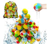 Kiddospace Reusable Water Sponge Balls, 2025 New Reusable Summer Water Sponge Balls Pool Toys, Sponges Waters Ball, Safe& Soft, for Pool Party, Fun Lawn, Beach, Backyard Games (New Colors(60 pcs))