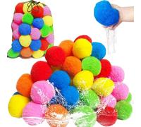 Kiddospace Reusable Water Sponge Balls, 2025 New Reusable Summer Water Sponge Balls Pool Toys, Sponges Waters Ball, Safe& Soft, for Pool Party, Fun Lawn, Beach, Backyard Games (6 Colors(60 pcs))