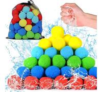 Kiddospace Reusable Water Sponge Balls, 2025 New Reusable Summer Water Sponge Balls Pool Toys, Sponges Waters Ball, Safe& Soft, for Pool Party, Fun Lawn, Beach, Backyard Games (5 Colors(60 pcs))
