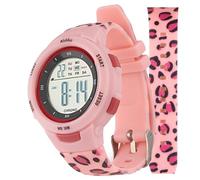 Kiddus Reloj Digital para niñas y niños. con cronómetro, Calendario, Despertador y luz. Resistente al Agua. Deportivo, Luminoso, de Pulsera, LED. De 3 a 12 años. Leopardo