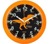 Kiddus Reloj Pedagógico para Niñas y Niños. De Pared, Analógico. Aprende la Hora con Nuestro Fácil Sistema Time Teacher. Mecanismo Silencioso. Italiano Dino