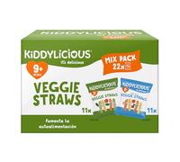 Kiddylicious Veggie Straws Mix Pack | Deliciosos Snacks para Bebés | A Partir de 9 Meses | 22 Packs de 12g | 264g